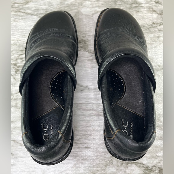 B.O.C. by Born Peggy Black Leather Clog Women's Size US 10/ EU 42 - Picture 6 of 8